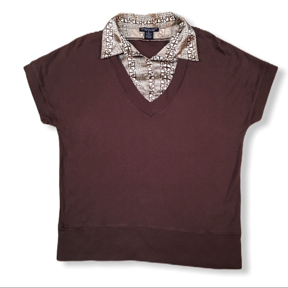 Reference Point (H-30) V-neck Mock Layer blouse